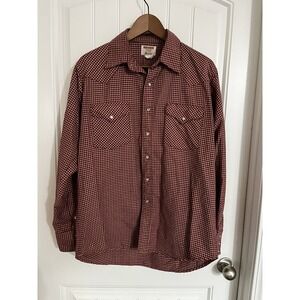 Men's Vintage Ruddock Western Shirt with Pearl Snaps  16 - 1/2 - 35 Plaid 006‎